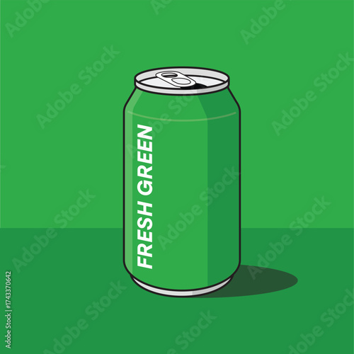 Soda can fresh green soda cola coke cartoon vector