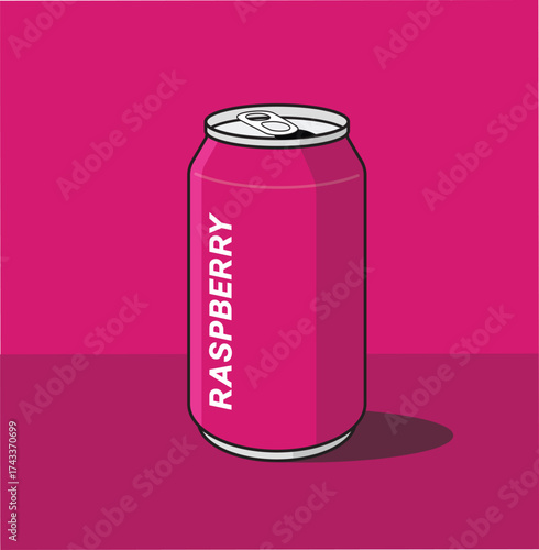 Soda can fresh raspberry soda cola coke cartoon vector