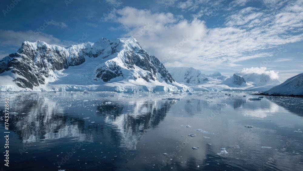 custom made wallpaper toronto digitalAntarctic mountains reflected in a placid, icy sea