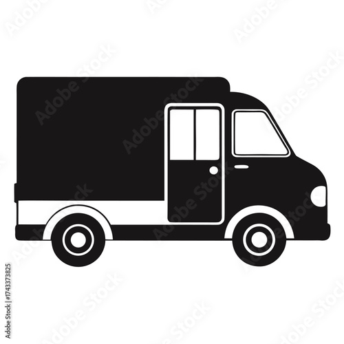 Logistics Transport Truck Vector Icon on white background