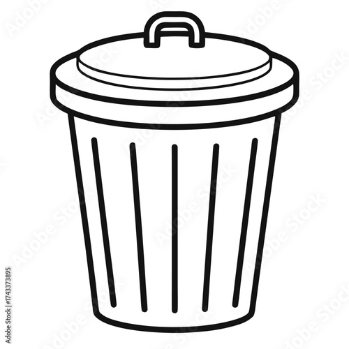 vector trash can icon on white background