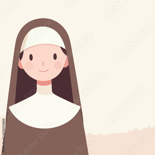 flat illustration of a nun