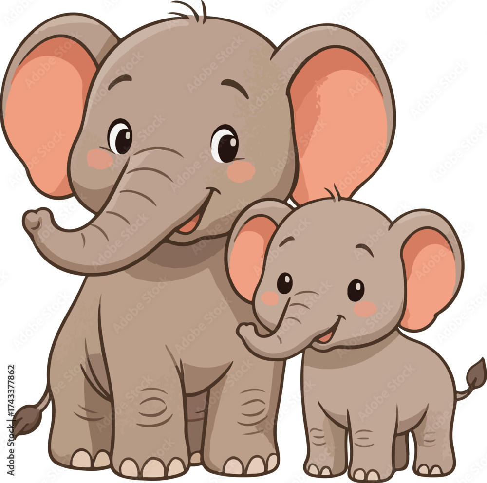 Fototapeta premium Elephants Family