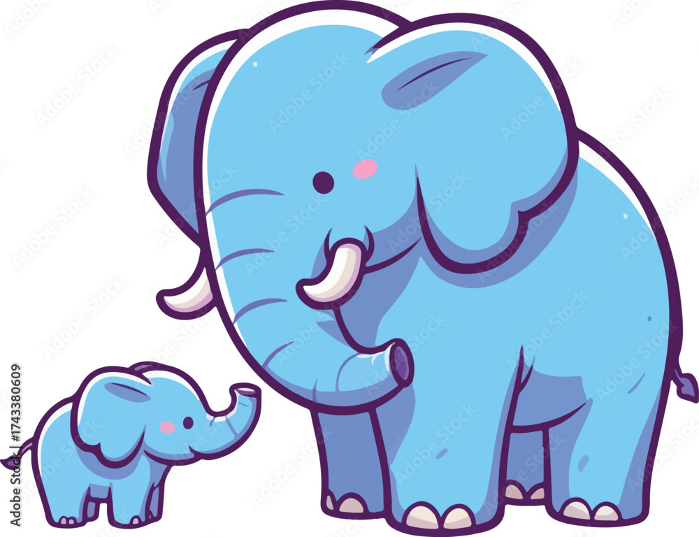 Fototapeta premium Elephants Family