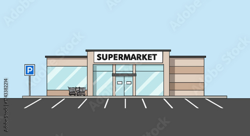 Supermarket, cartoon