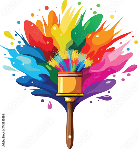 New Year Creative Expression vibrant rainbow tree for diverse artistic skill exploration