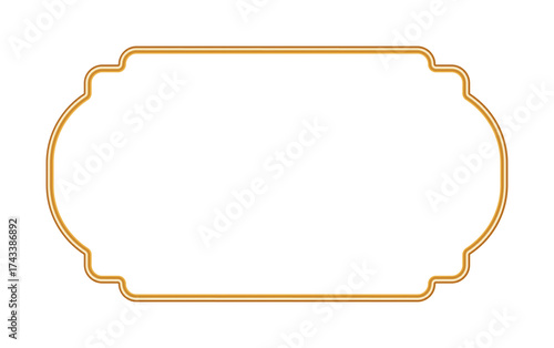 Wallpaper Mural Luxury gold realistic frame. Gold Indian window, oriental seal, stamp, Arabic decorative element. Shining 3d border for awards, certificate, grand opening, greeting card, posters. Vector illustration Torontodigital.ca