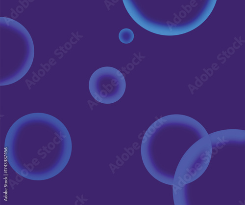 Abstract Glowing Neon Circles Vector Background | Futuristic Purple and Blue Bubble Technology Wallpaper
