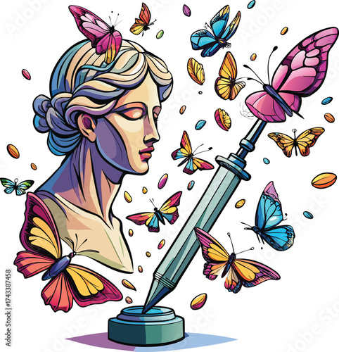 New Year Creative Expression vibrant butterfly collage for experimental art and creative freedom