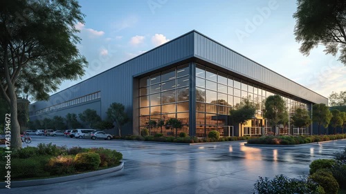 distribution warehouse with trucks of different capacity	