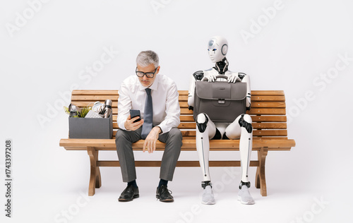 Dismissed employee replaced by an AI humanoid robot