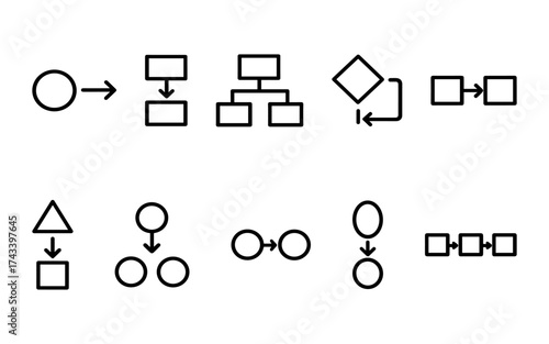 Arrow icon set. Colored arrow symbols. Arrow of different types. Arrow isolated vector graphic elements.	