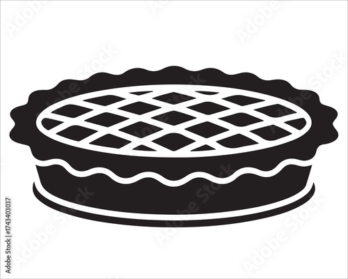 Vector illustration of a classic pie with lattice crust design