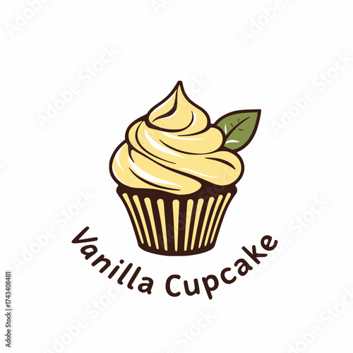 Whimsical Cupcake with Leaf Topping
