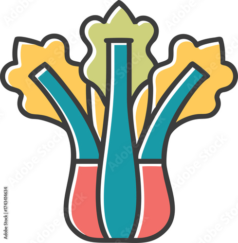 A Celery on a white background