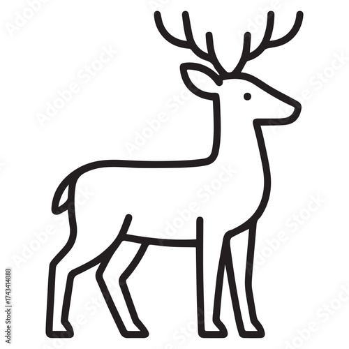 deer icon or logo symbol line vector illustration 
