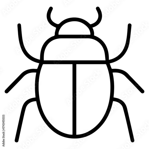 scarab beetle icon or logo symbol line vector illustration 