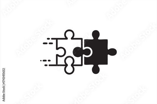 Vector design showing puzzle fit concept for teamwork, leadership, and cooperation themes