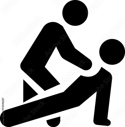 Physical Therapy Icon, Rehabilitation, Exercise, Massage, Recovery, Muscle Strength, Fitness, Health, Medical Treatment, and Wellness Care Symbols in Modern Vector Style, used for web page mobile