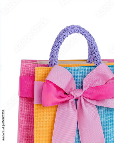 Wallpaper Mural Colorful shopping bag with ribbon perfect for a sale event or gift giving experience Torontodigital.ca