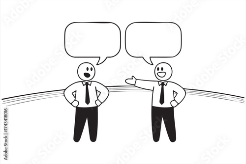 Corporate discussion illustration representing negotiation and leadership communication