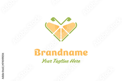 Melon Butterfly Logo, symbolizing freshness, joy, and natural transformation
