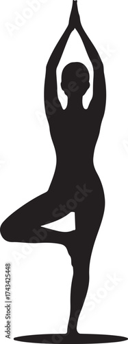 Find inner peace with this yoga tree pose silhouette