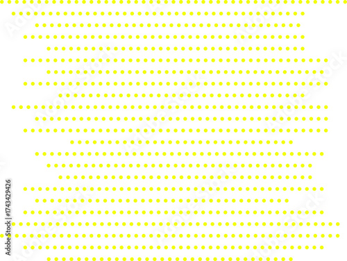 Yellow dot pattern forming a geometric wave illusion on a white background. Modern abstract halftone design ideal for digital art, posters, and graphic projects.

