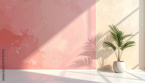 Modern Potted Plant in Sunlit Room