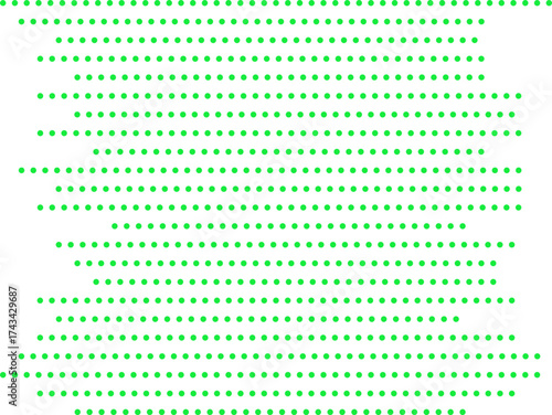 Green dot pattern forming a geometric wave illusion on a white background. Modern abstract halftone design ideal for digital art, posters, and graphic projects.
