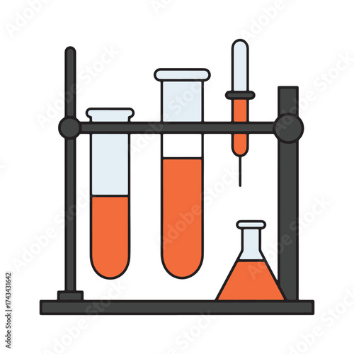 Laboratory Elements Vector Set — Chemistry, Biology, Science Equipment, and Research Icons Illustration