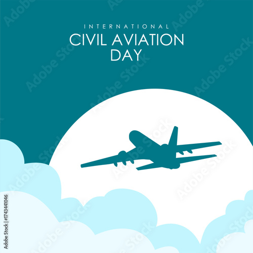 vector international civil aviation day poster template