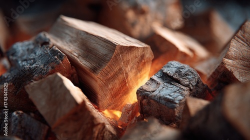 Wallpaper Mural Aromatic firewood burning with vibrant flames to warm and cozy environment Torontodigital.ca