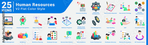 Human Resources Bundle H25 V02 Flat Color
