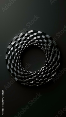Black and white curved texture art pattern
