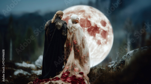 Wallpaper Mural Embracing yule traditions under the full moon in an ancient fantasy setting Torontodigital.ca