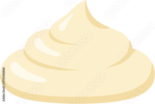 Flat Design Creamy Swirl Topping Detail Isolated Food Dessert