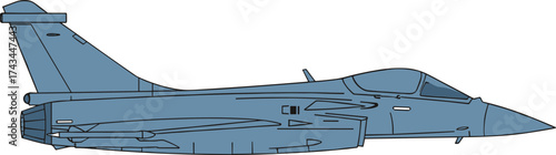 Simple Flat Style Fighter Plane Aircraft Silhouette Illustration Icon