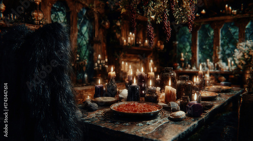 Wallpaper Mural Explore ancient Yule traditions through a cozy, candlelit gathering in a mystical setting Torontodigital.ca