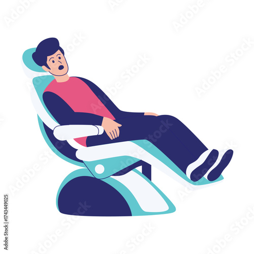 Man Anxiously Awaiting Dental Exam