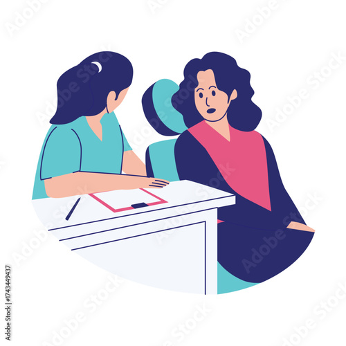 Doctor Consulting with Patient Illustration
