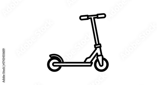 Line art illustration of a scooter isolated on white background