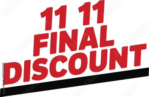 Big final discount announcement with numbers and bold red text for sales and promotions