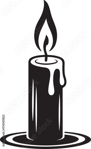 Burning candle casts a glow of hope and memory