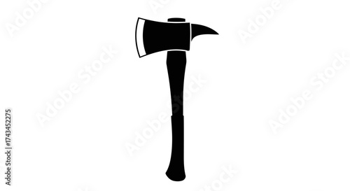 Silhouette of a firefighter's axe with a pick head