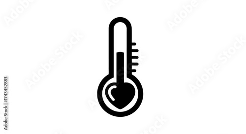 Thermometer icon isolated on white background showing temperature measurement