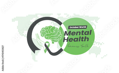World Mental Health Day is celebrated with a green ribbon, an international symbol of raising awareness of mental health and self-care.