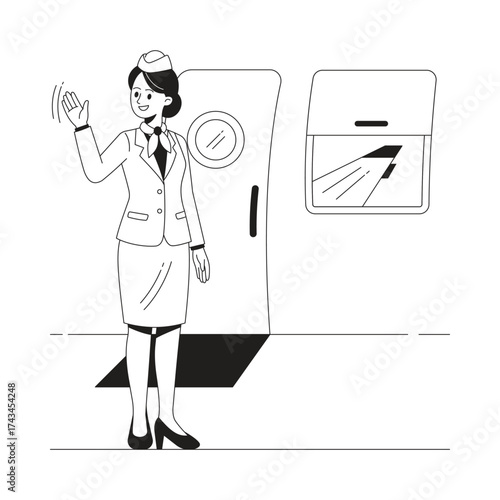 Flight Attendant vector Illustration 