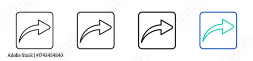 Share vector outline icon set with line weight and two color variation. Ideal for social sharing, network distribution, and UI actions
