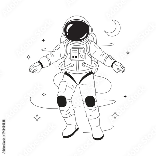Space Walking vector Illustration 
